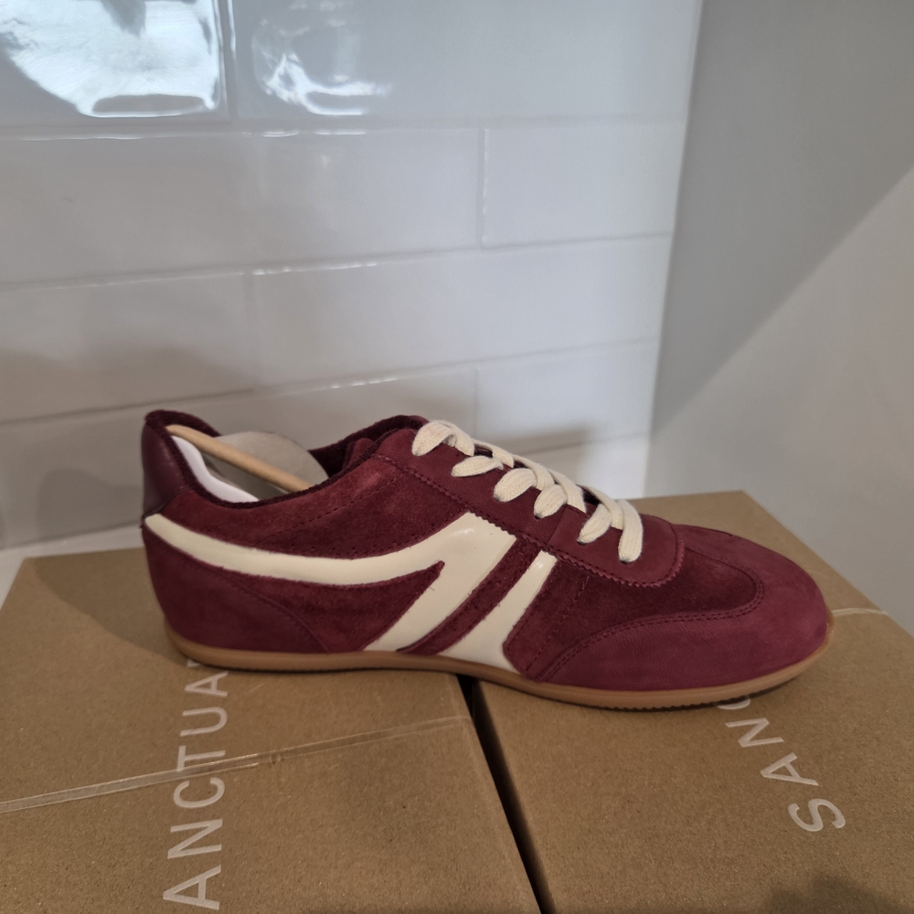 NIB Sanctuary Lola Sneakers Crimson and Natural - Picture 6 of 9